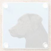 Labrador Retriever Black Painting Original Dog Art Glasuntersetzer (Rückseite)
