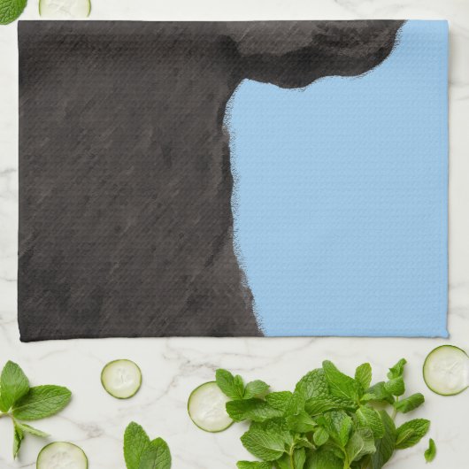 Labrador Retriever Black Painting Original Dog Art Handtuch (Gefaltet)