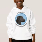 Labrador Retriever Black Painting Original Dog Art Hoodie (Vorderseite)