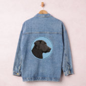 Labrador Retriever Black Painting Original Dog Art Jeansjacke (Hangar)