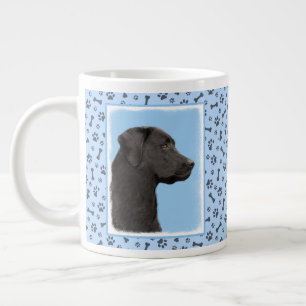 Labrador Retriever Black Painting Original Dog Art Jumbo-Tasse