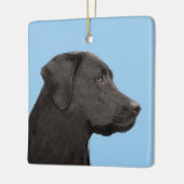 Labrador Retriever Black Painting Original Dog Art Keramikornament (Links)