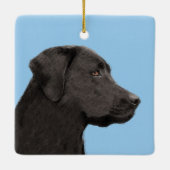 Labrador Retriever Black Painting Original Dog Art Keramikornament (Rückseite)