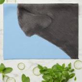 Labrador Retriever Black Painting Original Dog Art Küchentuch (Gefaltet)