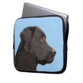 Labrador Retriever Black Painting Original Dog Art Laptopschutzhülle (Vorderseite Links)