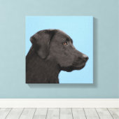 Labrador Retriever Black Painting Original Dog Art Leinwanddruck (Insitu (Holzboden))