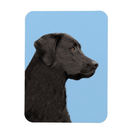 Labrador Retriever Black Painting Original Dog Art Magnet (Vertikal)