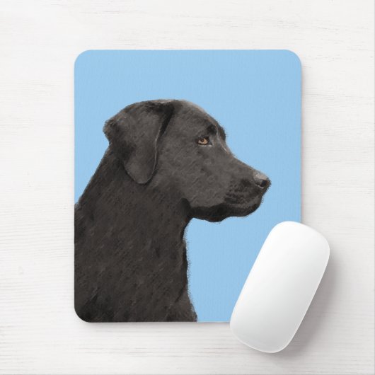 Labrador Retriever Black Painting Original Dog Art Mousepad (Mit Mouse)