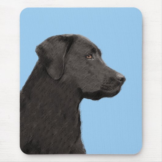 Labrador Retriever Black Painting Original Dog Art Mousepad (Vorne)