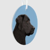 Labrador Retriever Black Painting Original Dog Art Ornament (Vorderseite)