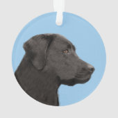 Labrador Retriever Black Painting Original Dog Art Ornament (Rückseite)