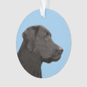 Labrador Retriever Black Painting Original Dog Art Ornament (Vorderseite)