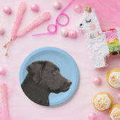 Labrador Retriever Black Painting Original Dog Art Pappteller (Party)