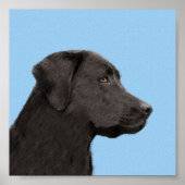 Labrador Retriever Black Painting Original Dog Art Poster (Vorne)