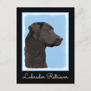 Labrador Retriever Black Painting Original Dog Art Postkarte