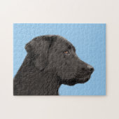 Labrador Retriever Black Painting Original Dog Art Puzzle (Horizontal)