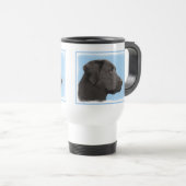 Labrador Retriever Black Painting Original Dog Art Reisebecher (VorderseiteRechts)