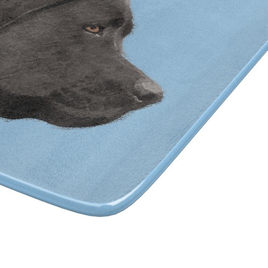 Labrador Retriever Black Painting Original Dog Art Schneidebrett (Ecke)