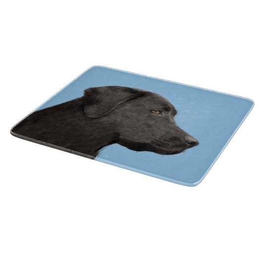 Labrador Retriever Black Painting Original Dog Art Schneidebrett (Ecke)