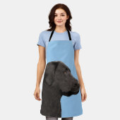 Labrador Retriever Black Painting Original Dog Art Schürze (Getragen)