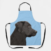 Labrador Retriever Black Painting Original Dog Art Schürze (Vorderseite)