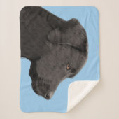 Labrador Retriever Black Painting Original Dog Art Sherpadecke (Vorderseite)