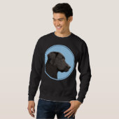Labrador Retriever Black Painting Original Dog Art Sweatshirt (Vorne ganz)