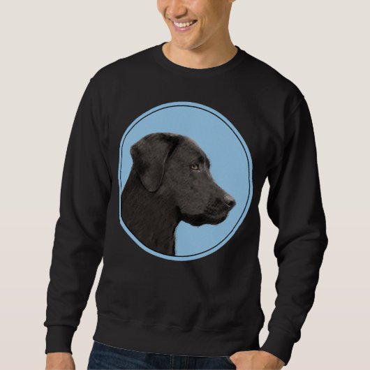 Labrador Retriever Black Painting Original Dog Art Sweatshirt (Vorderseite)