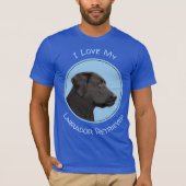 Labrador Retriever Black Painting Original Dog Art T-Shirt (Vorderseite)