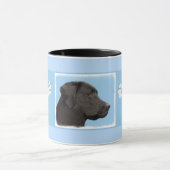 Labrador Retriever Black Painting Original Dog Art Tasse (Zentrum)