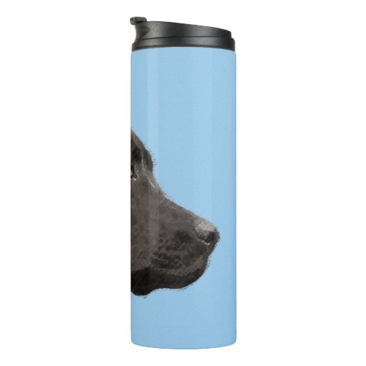 Labrador Retriever Black Painting Original Dog Art Thermosbecher (Nach rechts gedreht)