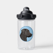 Labrador Retriever Black Painting Original Dog Art Trinkflasche (Rückseite)