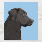 Labrador Retriever Black Painting Original Dog Art Weinetikett (Einzelnes Label)