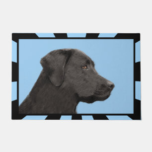 Labrador Retriever Black Painting Original Hund Ar Fußmatte