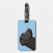 Labrador Retriever Black Painting Original Hund Ar Gepäckanhänger (Rückseite vertikal)