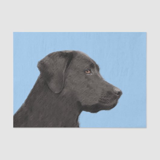 Labrador Retriever Black Painting Original Hund Ar Seidenpapier (Vorderseite)