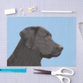 Labrador Retriever Black Painting Original Hund Ar Seidenpapier (Handwerk)
