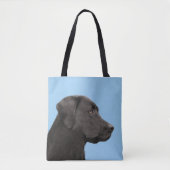 Labrador Retriever Black Painting Original Hund Ar Tasche (Vorderseite)