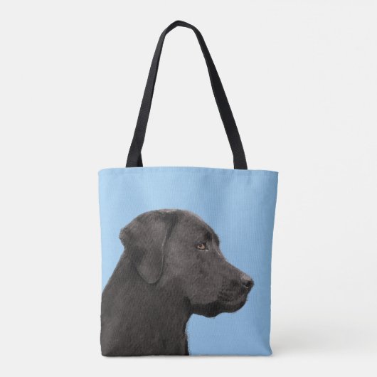 Labrador Retriever Black Painting Original Hund Ar Tasche (Rückseite)