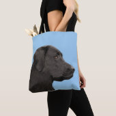 Labrador Retriever Black Painting Original Hund Ar Tasche (Von Nahem)