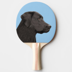 Labrador Retriever Black Painting Original Hund Ar Tischtennis Schläger
