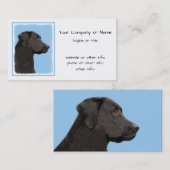 Labrador Retriever Black Painting Original Hund Ar Visitenkarte (Vorne/Hinten)