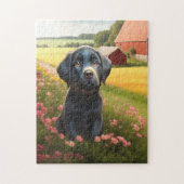 Labrador Retriever Black Puppy Puzzle (Vertikal)
