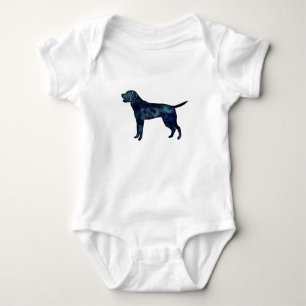 Labrador Retriever Black Watercolor Silhouette Baby Strampler