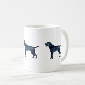 Labrador Retriever Black Watercolor Silhouette Kaffeetasse (VorderseiteRechts)