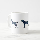 Labrador Retriever Black Watercolor Silhouette Kaffeetasse (Vorderseite Links)