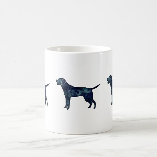 Labrador Retriever Black Watercolor Silhouette Kaffeetasse (Mittel)