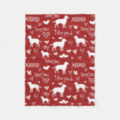 Labrador Retriever Blanket with Heart Doodles  Fleecedecke (Vorderseite)