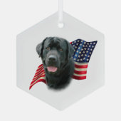 Labrador Retriever (blk) Flag Ornament Aus Glas (Rückseite)