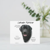 Labrador Retriever (blk) History Design Postkarte (Stehend Vorderseite)